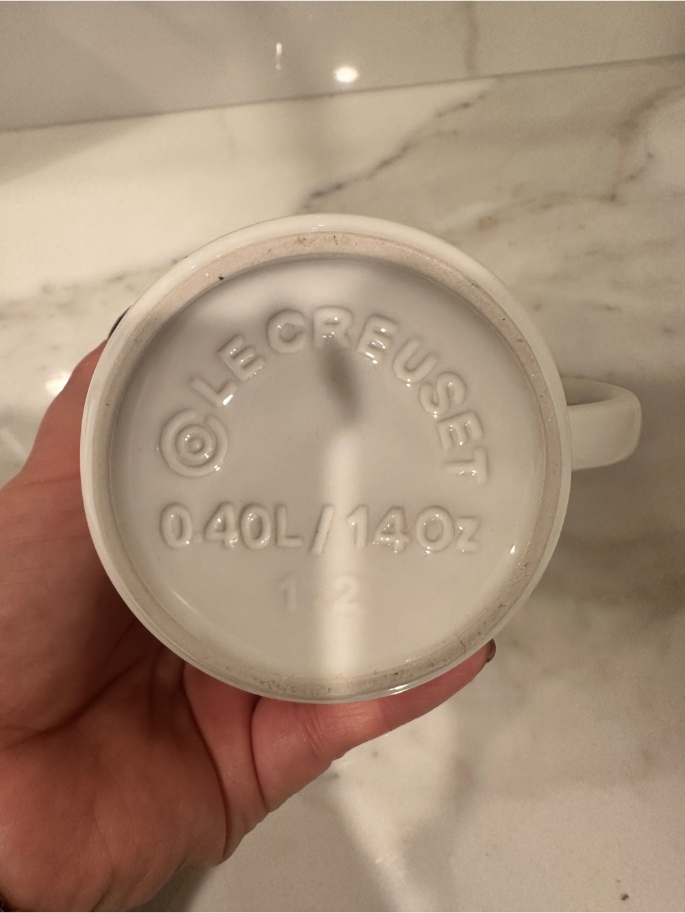 NWOT Le Creuset Holiday White Mug with Red and Gold Santa Face - Picture 8 of 8